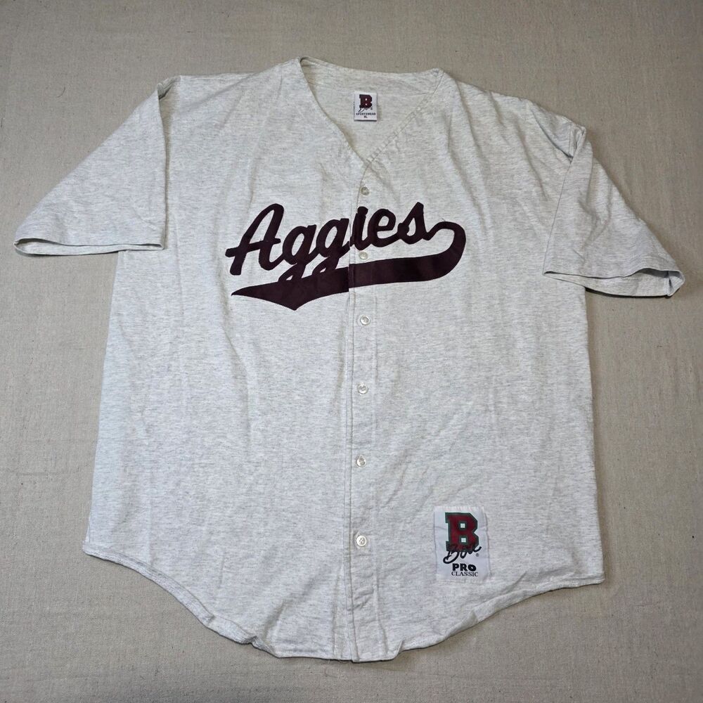 Vintage BOA Sportswear Texas A&M AGGIES baseball jersey Size XL Made In Th USA